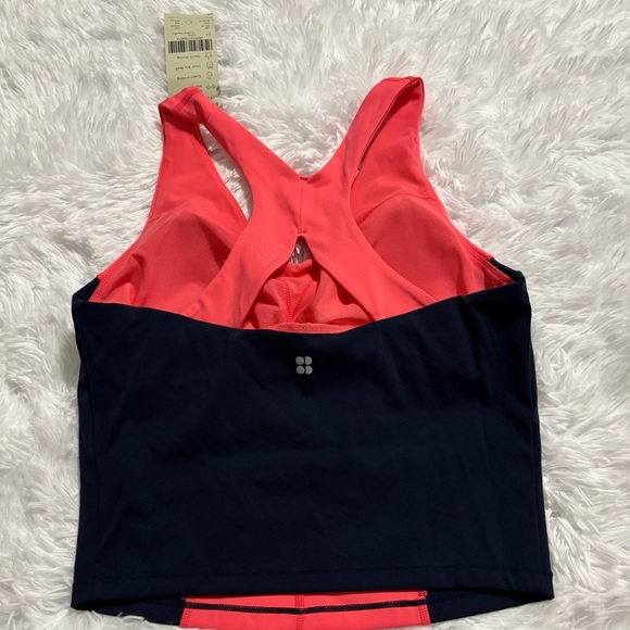Sweaty Betty Coral and Navy Crop Top - Picture 5 of 5